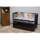 Baby crib Labona Mriya No. 4, hinge + bearing, folding side panel, drawer, wenge Baby crib Labona Mriya No. 4, hinge + bearing, folding side panel, drawer, wenge