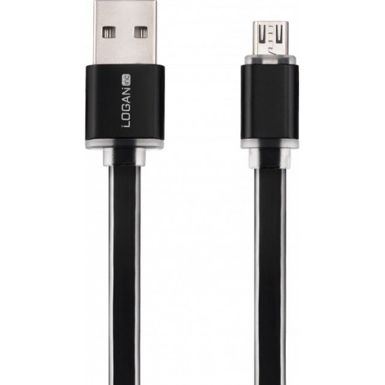 Кабель Logan USB-A 2.0 - microUSB 1 м Black (EL117-010BK) Кабель Logan USB-A 2.0 - microUSB 1 м Black (EL117-010BK)