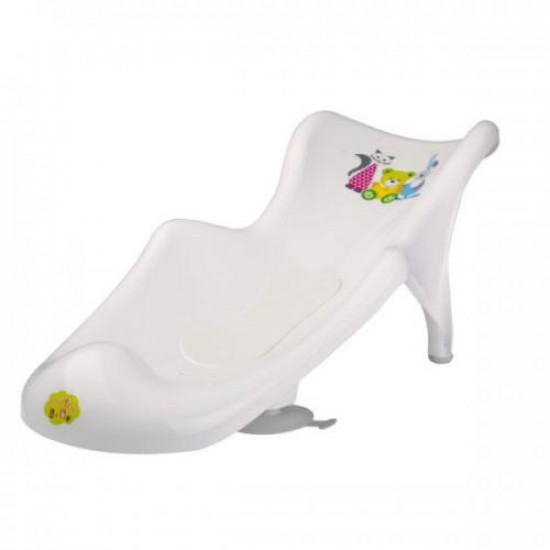 Plastic children's bathing slide with anti-slip mat and suction cups Maltex Bear, white Plastic children's bathing slide with anti-slip mat and suction cups Maltex Bear, white