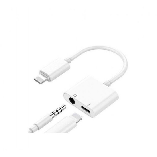 Adapter 2 in 1 adapter Lightning headphone jack 3.5 mm Adapter 2 in 1 adapter Lightning headphone jack 3.5 mm