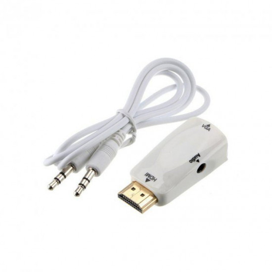 Конвертер, видео адаптер HDMI - VGA со звуком - белый арт.100199б Конвертер, видео адаптер HDMI - VGA со звуком - белый арт.100199б