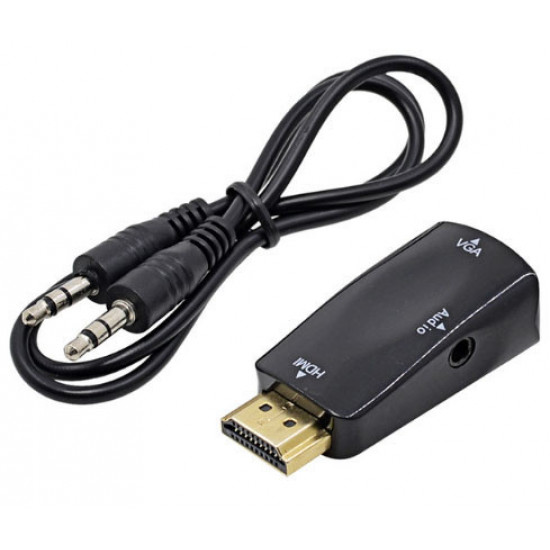 Конвертер, видео адаптер HDMI - VGA со звуком - белый арт.100199б Конвертер, видео адаптер HDMI - VGA со звуком - белый арт.100199б