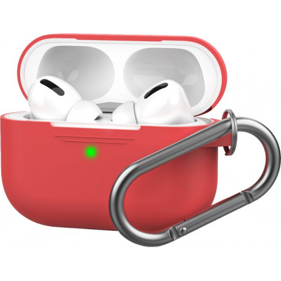 Силіконовий чохол AhaStyle з карабіном для Apple AirPods Pro Red (AHA-0P100-RED) Силіконовий чохол AhaStyle з карабіном для Apple AirPods Pro Red (AHA-0P100-RED)