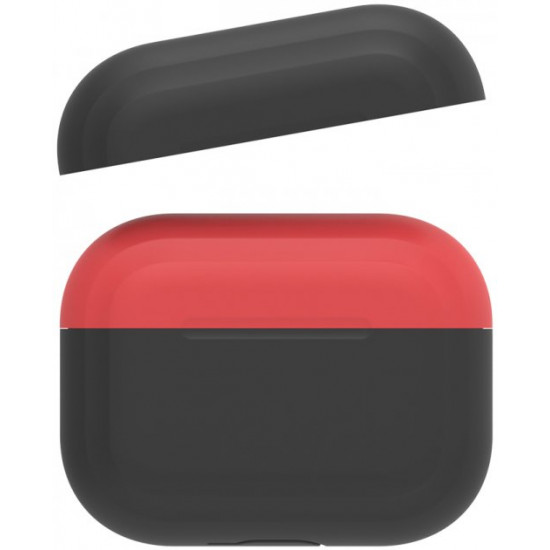  Двухцветный cиликоновый чехол AhaStyle для Apple AirPods Pro Black Red (AHA-0P200-BBR)