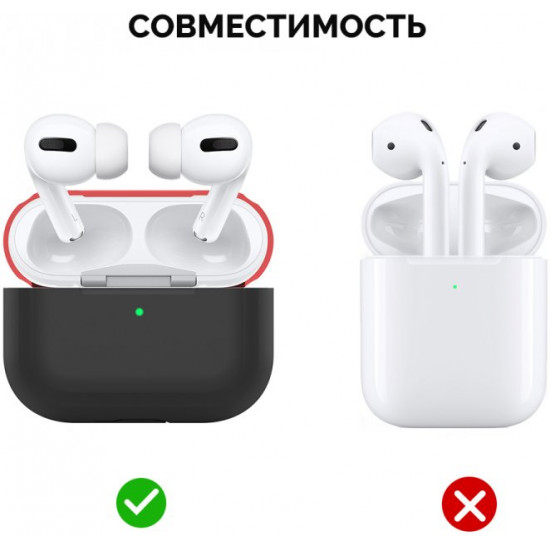  Двухцветный cиликоновый чехол AhaStyle для Apple AirPods Pro Black Red (AHA-0P200-BBR)