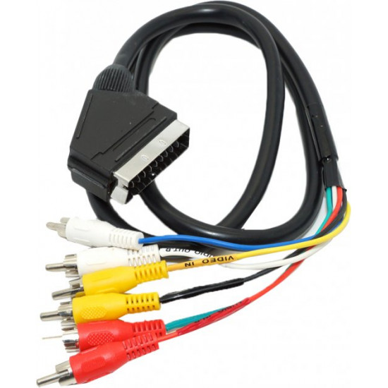 Кабель Merlion SCART (тато)-6RCA (тато), 1.5 м, Q100 (2000000000244) Кабель Merlion SCART (тато)-6RCA (тато), 1.5 м, Q100 (2000000000244)