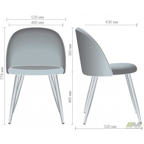 Стілець AMF обідній Sherry beech/dark grey velvet 545870 Стілець AMF обідній Sherry beech/dark grey velvet 545870