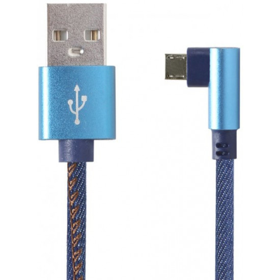 Кабель кутовий Cablexpert USB/MicroUSB 1 м Blue (CC-USB2J-AMmBML-1M-BL)