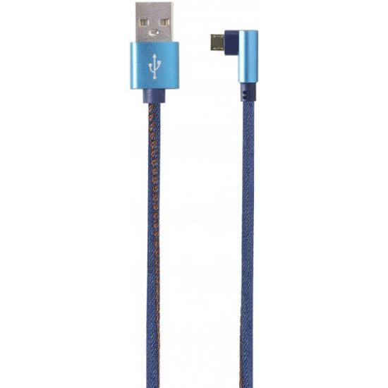 Кабель кутовий Cablexpert USB/MicroUSB 1 м Blue (CC-USB2J-AMmBML-1M-BL)