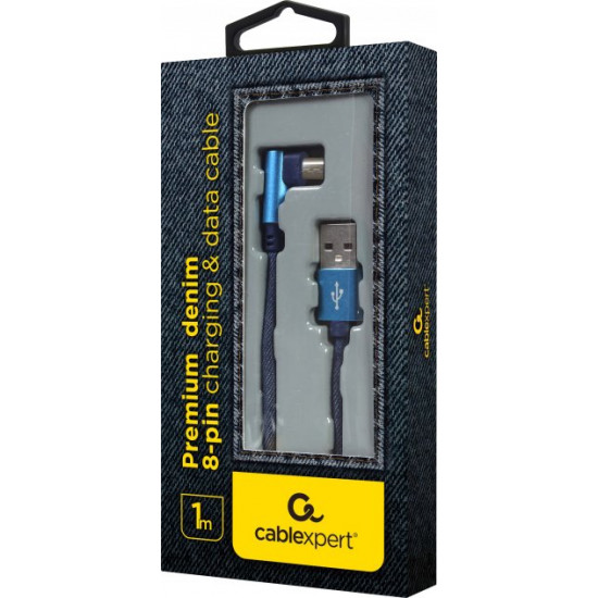 Кабель кутовий Cablexpert USB/MicroUSB 1 м Blue (CC-USB2J-AMmBML-1M-BL)