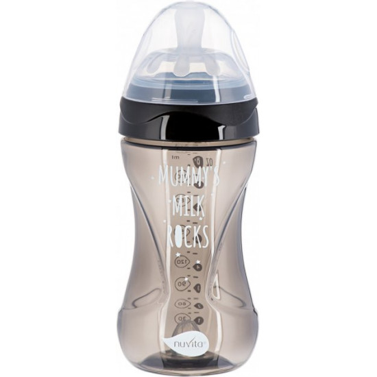 Baby Anti-colic feeding bottle Nuvita Mimic Cool 250 ml Black (NV6032BLACK) Baby Anti-colic feeding bottle Nuvita Mimic Cool 250 ml Black (NV6032BLACK)