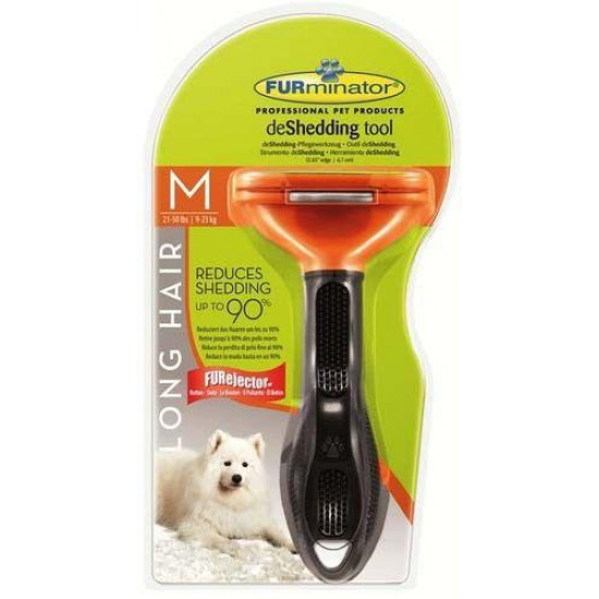  FURminator с кнопкой для собак с длинной шерстью Размер M 66х8 мм