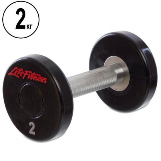 Гантель цельная профессиональная Life Fitness (1шт) 2 кг SC-80081-2 Гантель цельная профессиональная Life Fitness (1шт) 2 кг SC-80081-2