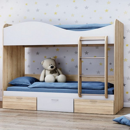 Bunk bed KidsBunkBed K-080 sonoma oak white 2030 ? 980? 1700 mm Bunk bed KidsBunkBed K-080 sonoma oak white 2030 ? 980? 1700 mm
