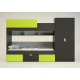 Двухьярусная кровать KidsBunkBed K-049 венге темный лайм 2820х1800х970 мм Двухьярусная кровать KidsBunkBed K-049 венге темный лайм 2820х1800х970 мм