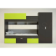 Двухьярусная кровать KidsBunkBed K-049 венге темный лайм 2820х1800х970 мм Двухьярусная кровать KidsBunkBed K-049 венге темный лайм 2820х1800х970 мм