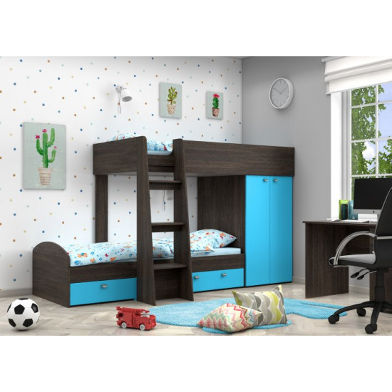 Bunk bed KidsBunkBed K-066 wenge + milky oak 1560x1270x2710 mm Bunk bed KidsBunkBed K-066 wenge + milky oak 1560x1270x2710 mm