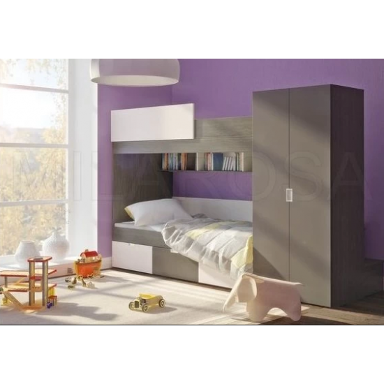 Двухьярусная кровать KidsBunkBed K-049 венге темный лайм 2820х1800х970 мм Двухьярусная кровать KidsBunkBed K-049 венге темный лайм 2820х1800х970 мм