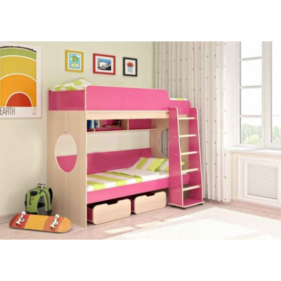  Двухъярусная кровать KidsBunkBed K-079 дуб молочный 1952 × 1146 × 1675 мм