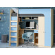 Ліжко-горище з робочою зоною KidsBunkBed K-0213 дуб молочний блакит 1992х1098х1800 мм Ліжко-горище з робочою зоною KidsBunkBed K-0213 дуб молочний блакит 1992х1098х1800 мм