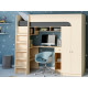 Ліжко-горище з робочою зоною KidsBunkBed K-0213 дуб молочний блакит 1992х1098х1800 мм Ліжко-горище з робочою зоною KidsBunkBed K-0213 дуб молочний блакит 1992х1098х1800 мм