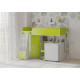 Ліжко-горище KidsBunkBed K-041 біле рожеве 1790 × 1150 × 1405 мм
