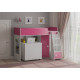Ліжко-горище KidsBunkBed K-041 біле рожеве 1790 × 1150 × 1405 мм