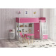 Loft bed KidsBunkBed K-044 white pink color 1790 ? 808? 1405 mm Loft bed KidsBunkBed K-044 white pink color 1790 ? 808? 1405 mm