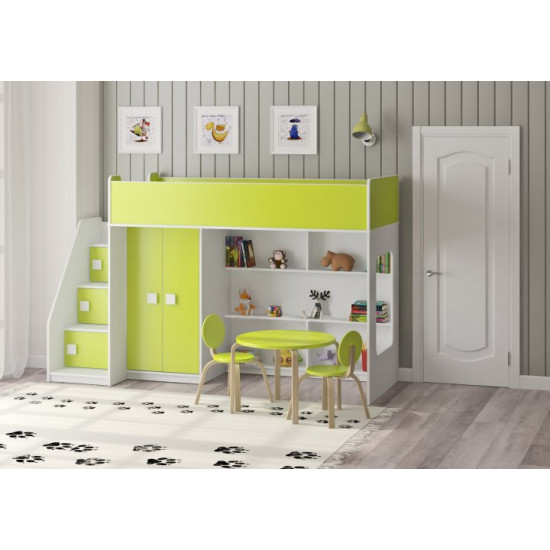 Ліжко-горище KidsBunkBed K-047 білий рожевий 2245×808×1405 мм Ліжко-горище KidsBunkBed K-047 білий рожевий 2245×808×1405 мм