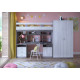 Ліжко-горище з робочою зоною KidsBunkBed K-0219 дуб сонома білий 299x83x200 см Ліжко-горище з робочою зоною KidsBunkBed K-0219 дуб сонома білий 299x83x200 см