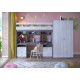 Ліжко-горище з робочою зоною KidsBunkBed K-0219 дуб сонома білий 299x83x200 см Ліжко-горище з робочою зоною KidsBunkBed K-0219 дуб сонома білий 299x83x200 см