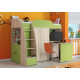 Loft bed with work area KidsBunkBed K-0218 sonoma oak green water 205x127x172 cm Loft bed with work area KidsBunkBed K-0218 sonoma oak green water 205x127x172 cm