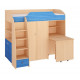Loft bed with work area KidsBunkBed K-0218 sonoma oak green water 205x127x172 cm Loft bed with work area KidsBunkBed K-0218 sonoma oak green water 205x127x172 cm