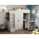Ліжко-горище з робочою зоною KidsBunkBed K-0233 дуб молочний 2040х1680х1695 мм Ліжко-горище з робочою зоною KidsBunkBed K-0233 дуб молочний 2040х1680х1695 мм