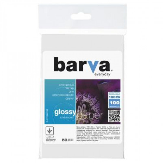 Бумага Barva 10x15 Everyday 180г Glossy 100с (IP-CE180-288) Бумага Barva 10x15 Everyday 180г Glossy 100с (IP-CE180-288)