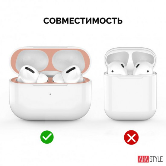 Никелевые защитные наклейки AhaStyle для Apple AirPods Pro Золотые (AHA-01680-GLD) Никелевые защитные наклейки AhaStyle для Apple AirPods Pro Золотые (AHA-01680-GLD)