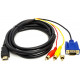 Кабель PowerPlant HDMI (M) - VGA (M) / 3хRCA (M) 1080p 1 м Чорний (CA912018)