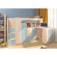 Низкая кровать-чердак KidsBunkBed K-009 дуб молочный лазурь 2342х842(+800)х1430 мм Низкая кровать-чердак KidsBunkBed K-009 дуб молочный лазурь 2342х842(+800)х1430 мм