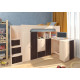 Низкая кровать-чердак KidsBunkBed K-009 дуб молочный лазурь 2342х842(+800)х1430 мм Низкая кровать-чердак KidsBunkBed K-009 дуб молочный лазурь 2342х842(+800)х1430 мм