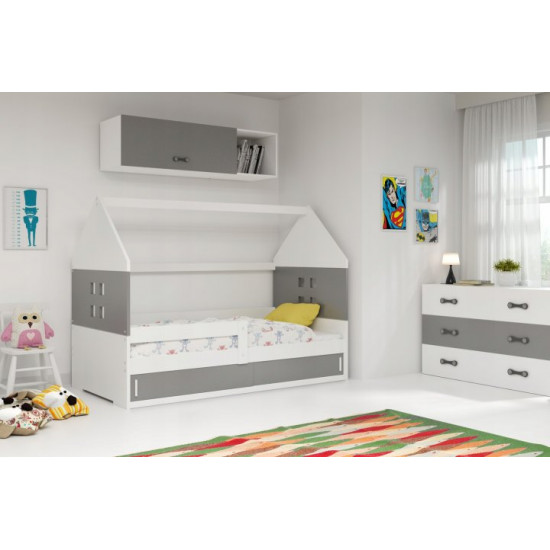Children's bed attic House KidsBunkBed white blue color 160x80 cm. 124x86x164 cm. Children's bed attic House KidsBunkBed white blue color 160x80 cm. 124x86x164 cm.