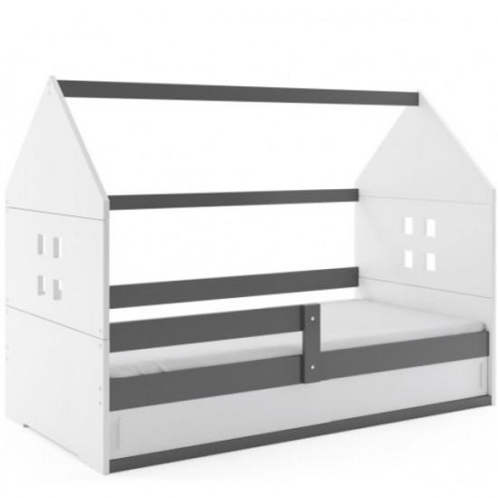 Детская кровать чердак Домик KidsBunkBed белый серый цвет 160х80 см. 124х86х164 см. Детская кровать чердак Домик KidsBunkBed белый серый цвет 160х80 см. 124х86х164 см.