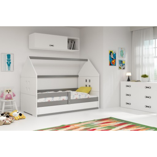 Children's bed attic House KidsBunkBed white blue color 160x80 cm. 124x86x164 cm. Children's bed attic House KidsBunkBed white blue color 160x80 cm. 124x86x164 cm.