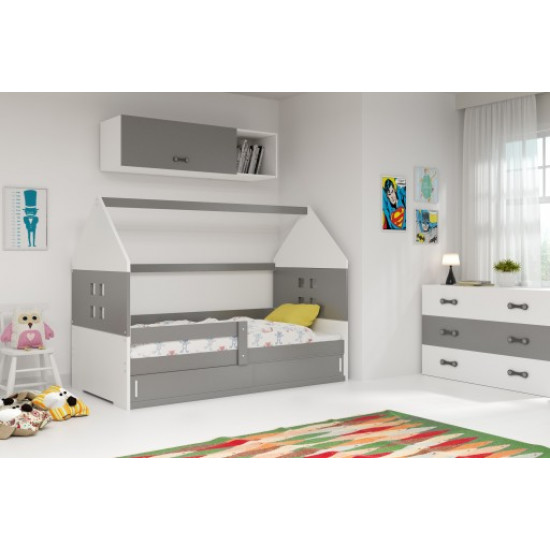 Children's bed attic House KidsBunkBed white blue color 160x80 cm. 124x86x164 cm. Children's bed attic House KidsBunkBed white blue color 160x80 cm. 124x86x164 cm.