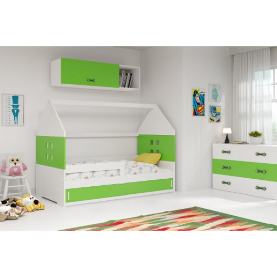 Children's bed attic House KidsBunkBed white blue color 160x80 cm. 124x86x164 cm. Children's bed attic House KidsBunkBed white blue color 160x80 cm. 124x86x164 cm.