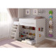 Low loft bed KidsBunkBed K-034 white color 1642 ? 1255? 1128 mm