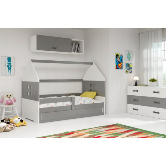 Детская кровать чердак Домик KidsBunkBed белый серый 160х80 см. 124х86х164 см. Детская кровать чердак Домик KidsBunkBed белый серый 160х80 см. 124х86х164 см.