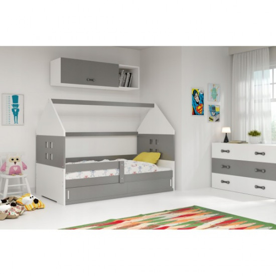 Детская кровать чердак Домик KidsBunkBed белый серый 160х80 см. 124х86х164 см. Детская кровать чердак Домик KidsBunkBed белый серый 160х80 см. 124х86х164 см.