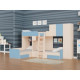 Триярусне ліжко KidsBunkBed K-082 дуб молочний блакит 326.5х195х200 см
