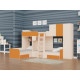 Триярусне ліжко KidsBunkBed K-082 дуб молочний блакит 326.5х195х200 см
