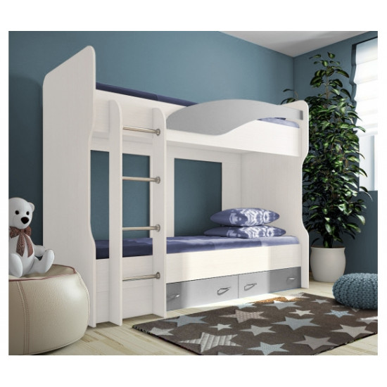 Двоярусне ліжко KidsBunkBed K-075 дуб сонома білий 2032х870х1700 мм Двоярусне ліжко KidsBunkBed K-075 дуб сонома білий 2032х870х1700 мм